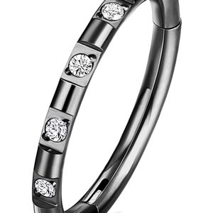 Surgical steel hoop nose ring 18G 8mm black